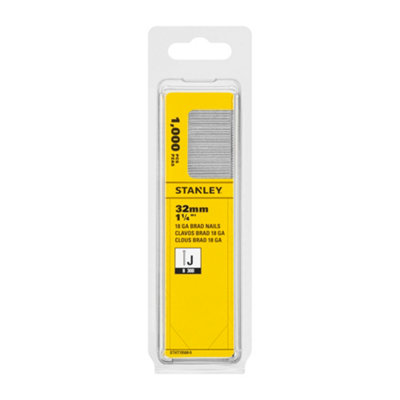 Stanley 18 Gauge Galvanised Straight Collated Brads (L)32Mm, Pack Of 1000