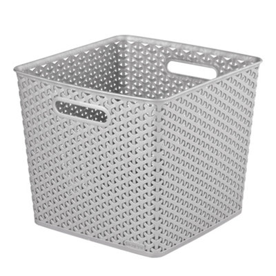 Curver My Style Grey Plastic Stackable Storage Basket (H)28Cm (W)33Cm (D)33Cm