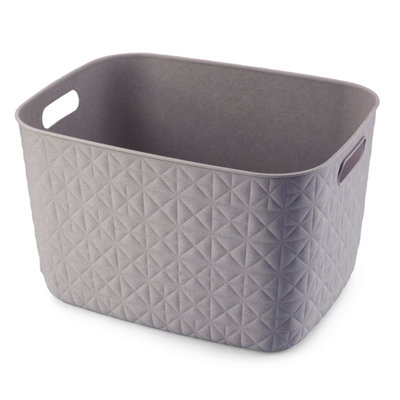 Curver Softex Geometric Taupe Plastic Large Stackable Storage Basket (H)22.1Cm (W)29.2Cm (D)37.9Cm