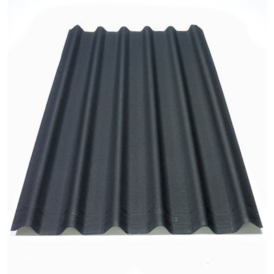 Onduline Black Bitumen Corrugated Roofing Sheet (L)2M (W)820Mm (T)2.6Mm