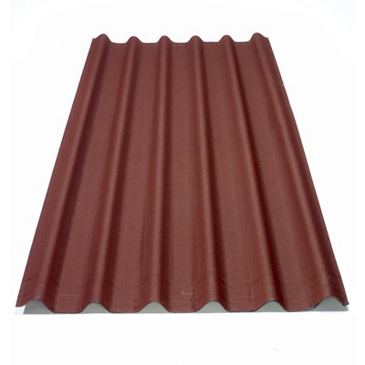 Onduline Red Bitumen Corrugated Roofing Sheet (L)2M (W)820Mm (T)2.6Mm