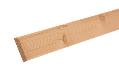 B&Q Planed Neutral Pine Rounded Half Round Skirting Board (L)2400Mm (W)94Mm (T)15Mm