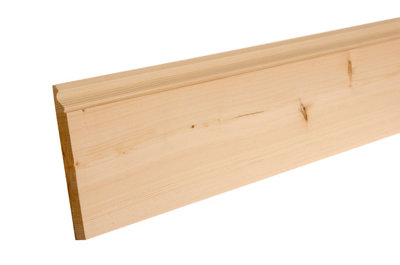 B&Q Planed Neutral Pine Ogee Skirting Board (L)2400Mm (W)169Mm (T)15Mm