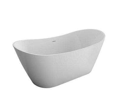 Cooke & Lewis Modern Gloss White Oval Freestanding Bath (L)170Cm (W)80Cm