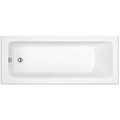 Cooke & Lewis Arezzo White Acrylic Rectangular Straight Bath (L)1400Mm (W)700Mm