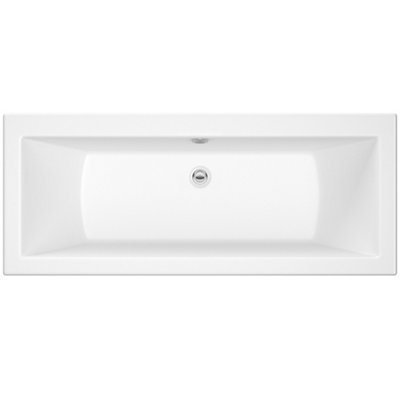 Cooke & Lewis Arezzo White Acrylic Rectangular Straight Bath (L)1800Mm (W)800Mm