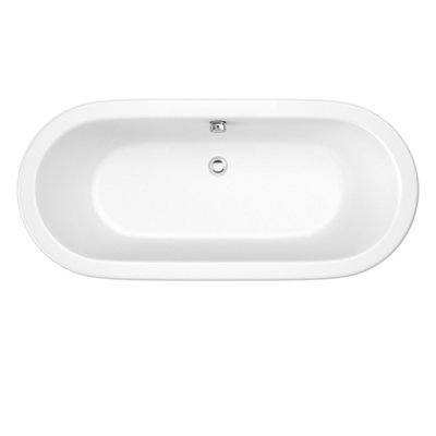 Cooke & Lewis Savoy White Acrylic Oval Freestanding Bath (L)1700Mm (W)755Mm