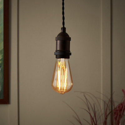 Colours Bronze Effect Pendant Ceiling Light, (Dia)100Mm