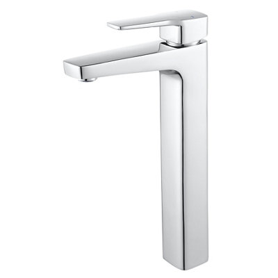 Goodhome Teesta Tall Square Sink Or Worktop Mono Mixer Tap