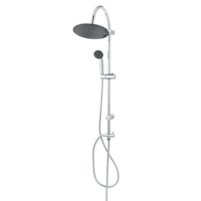Goodhome Blyth Wall-Mounted Diverter Shower Kit With 2 Shower Heads