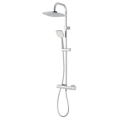 Goodhome Teesta Wall-Mounted Thermostatic Mixer Shower With 2 Heads & 1.5M Hose Length