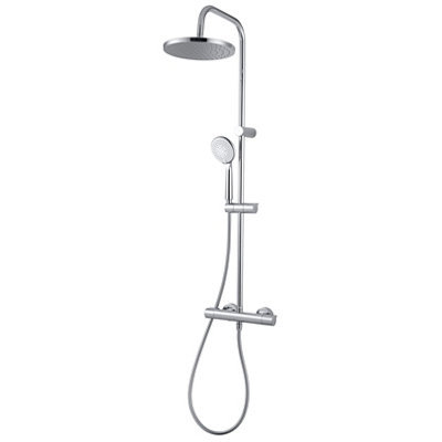 Goodhome Cavally Wall-Mounted Thermostatic Mixer Shower With 2 Heads & 1.5M Hose Length