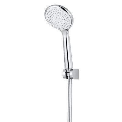 Goodhome Cavally Chrome Effect Wall-Mounted 3-Spray Pattern Shower Head Kit