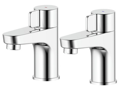 Goodhome Cavally Chrome Effect Modern Basin Pillar Tap