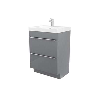 Goodhome Imandra Grey Freestanding Vanity Unit & Basin Set - Includes Mila Basin (W)604Mm