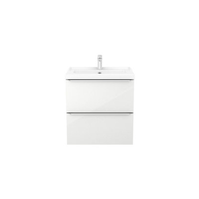 Goodhome Imandra White Freestanding Vanity Unit & Basin Set - Includes Lana Basin (W)604Mm