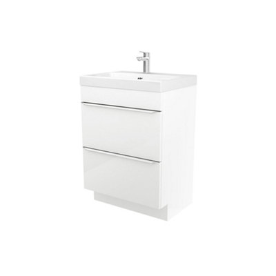 Goodhome Imandra White Freestanding Vanity Unit & Basin Set - Includes Mila Basin (W)604Mm