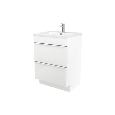 Goodhome Imandra White Freestanding Vanity Unit & Basin Set - Includes Nira Basin (W)604Mm