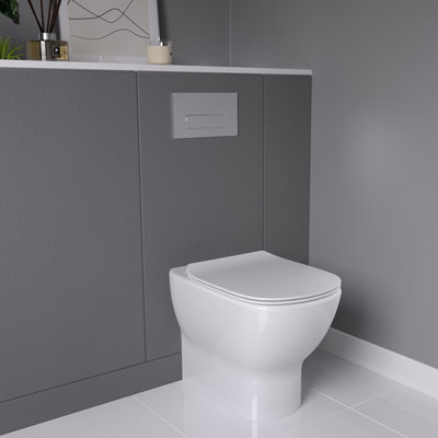Ideal Standard Tesi White Rimless Back To Wall Toilet Pan With Soft Close Seat