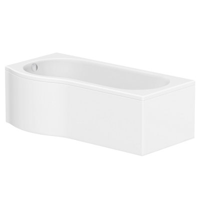 Cooke & Lewis Gloss White Modern Acrylic P-Shaped Left-Handed Shower Bath (L)1700Mm