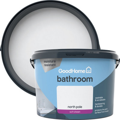 Goodhome Bathroom North Pole Soft Sheen Emulsion Paint, 2.5L