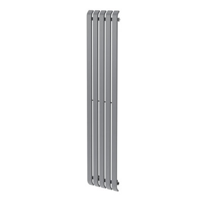 Goodhome Wilsona Ch1800380sg Grey Hydronic Vertical Designer 2545Btu Radiator, (W)380Mm X (H)1800Mm