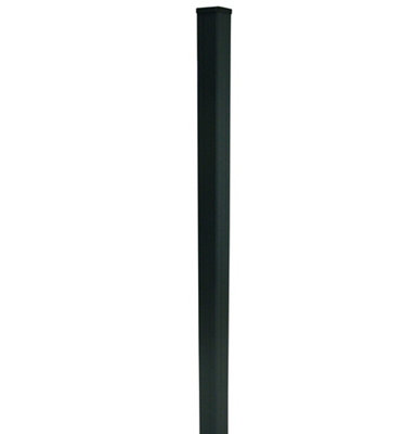Klikstrom Neva Dark Grey Slotted Square Metal Fence Post (H)0.95M (W)70Mm