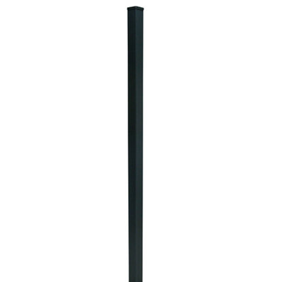 Klikstrom Neva Dark Grey Slotted Square Metal Fence Post (H)1.39M (W)70Mm