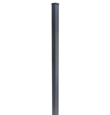 Klikstrom Neva Taupe Slotted Square Metal Fence Post (H)1.39M (W)70Mm