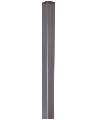 Klikstrom Neva Taupe Slotted Square Metal Fence Post (H)0.95M (W)70Mm