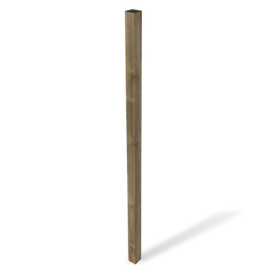 Klikstrom Uc4 Natural Square Wooden Fence Post (H)2.4M (W)90Mm