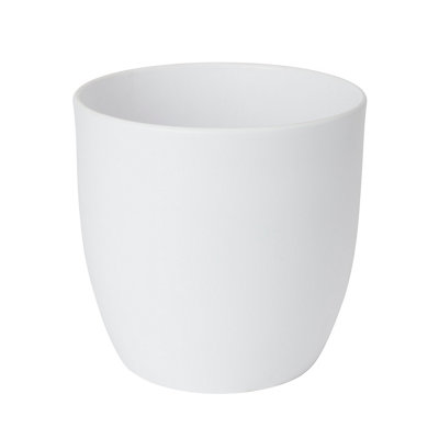 Verve White Ceramic Plant Pot (Dia) 27Cm, (H)26Cm, 11L