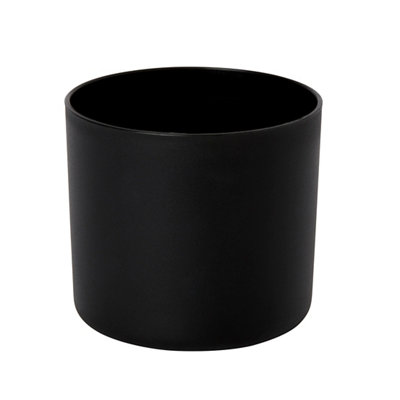 Verve Black Recycled Plastic Plant Pot (Dia) 18Cm, (H)17Cm