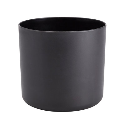 Verve Black Recycled Plastic Plant Pot (Dia) 22Cm, (H)20Cm