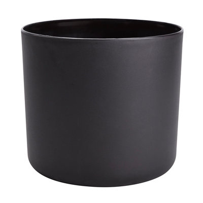 Verve Black Recycled Plastic Plant Pot (Dia) 18Cm, (H)23Cm