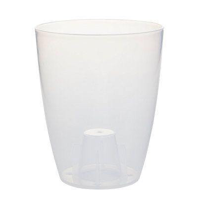 Verve Orchid Clear Plastic Plant Pot (Dia) 12.5Cm, (H)16Cm, 1.5L
