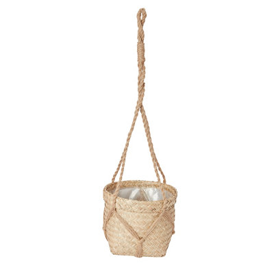 Verve Natural Seagrass Hanging Pot (Dia) 20Cm, (H)75Cm