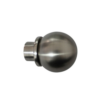 Goodhome Athens Brushed Grey Nickel Effect Metal & Plastic Ball Curtain Pole Finial (Dia)19Mm