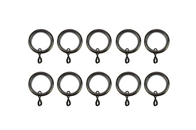 Goodhome Antiki Antique Brass Effect Curtain Ring (Dia)19Mm, Pack Of 10