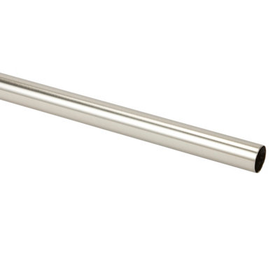 Goodhome Athens Satin Grey Nickel Effect Curtain Pole, (L)2.5M (Dia)28Mm