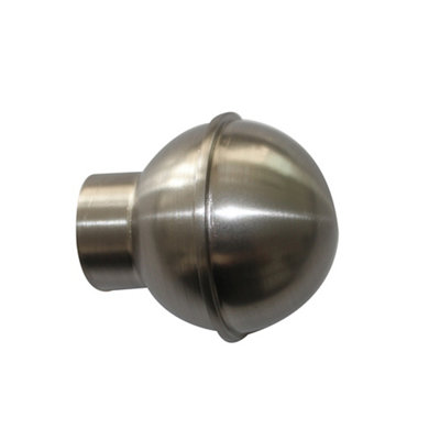 Goodhome Athens Brushed Grey Nickel Effect Metal & Plastic Ball Curtain Pole Finial (Dia)28Mm