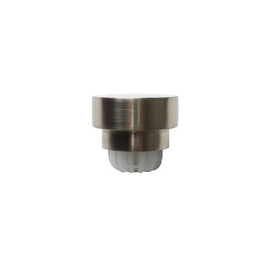 Goodhome Athens Brushed Grey Nickel Effect Metal & Plastic Cap Curtain Pole Finial (Dia)28Mm