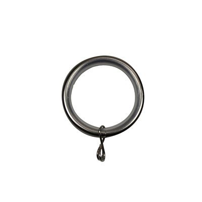 Goodhome Athens Nickel Effect Grey Curtain Ring (Dia)28Mm, Pack Of 10 Compatibility- 25/28Mm Curtain Pole