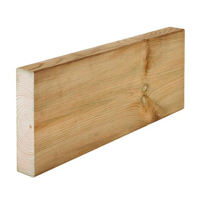 B&Q Planed C16 Treated Whitewood Spruce Stick Timber (L)3M (W)145Mm (T)45Mm