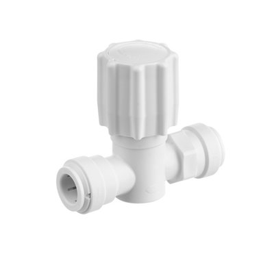 Flomasta Plastic Push-Fit Shut-Off Stop Cock, (Dia)15Mm X 15Mm