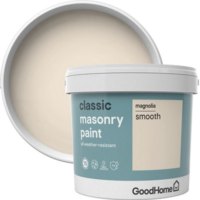 Goodhome Classic Magnolia Smooth Matt Masonry Paint, 5L