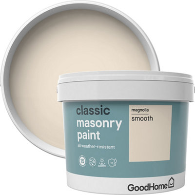 Goodhome Classic Magnolia Smooth Matt Masonry Paint, 10L