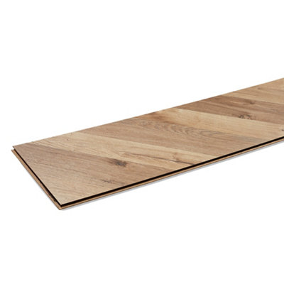 Goodhome Heanor Natural Gloss Light Oak Effect Laminate Flooring Sample