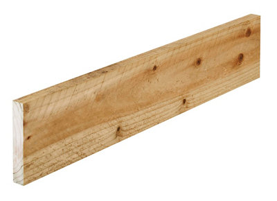 B&Q Rough Sawn Treated Whitewood Spruce Stick Timber (L)1.8M (W)125Mm (T)22Mm