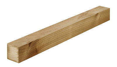 B&Q Rough Sawn Treated Whitewood Spruce Stick Timber (L)1.8M (W)50Mm (T)47Mm